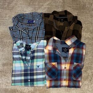 Men's Plaid Casual Shirts - Lot of 4 Assorted Colors